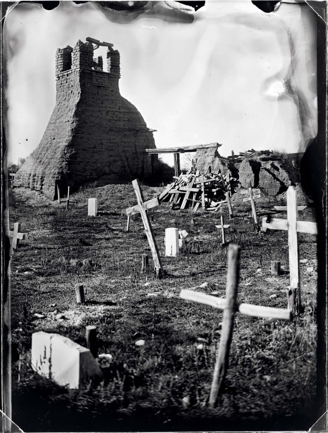 Ruins of San Geronimo Church, Taos, New Mexico. US troops attacked the church in 1847, killing 150 Hispanic and indigenous people seeking refuge inside. Image by Tomas Van Houtryve. New Mexico, 2018.