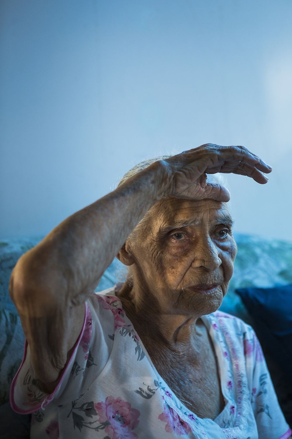 Carmen De Jesús Rodríguez, 92, of Fajardo, recounts all of the hurricanes she has lived through, including San Felipe Segundo, San Ciprian, Hugo, Georges and now Maria in her hillside home where she has lived for the past 70 years. “This was the worst hurricane I have witnessed. It came with a different intensity.” Rodríguez said. “The sound was horrific and the rain and wind remained violent for more than 12 hours.” Image by Ryan Michalesko. Puerto Rico, 2017.