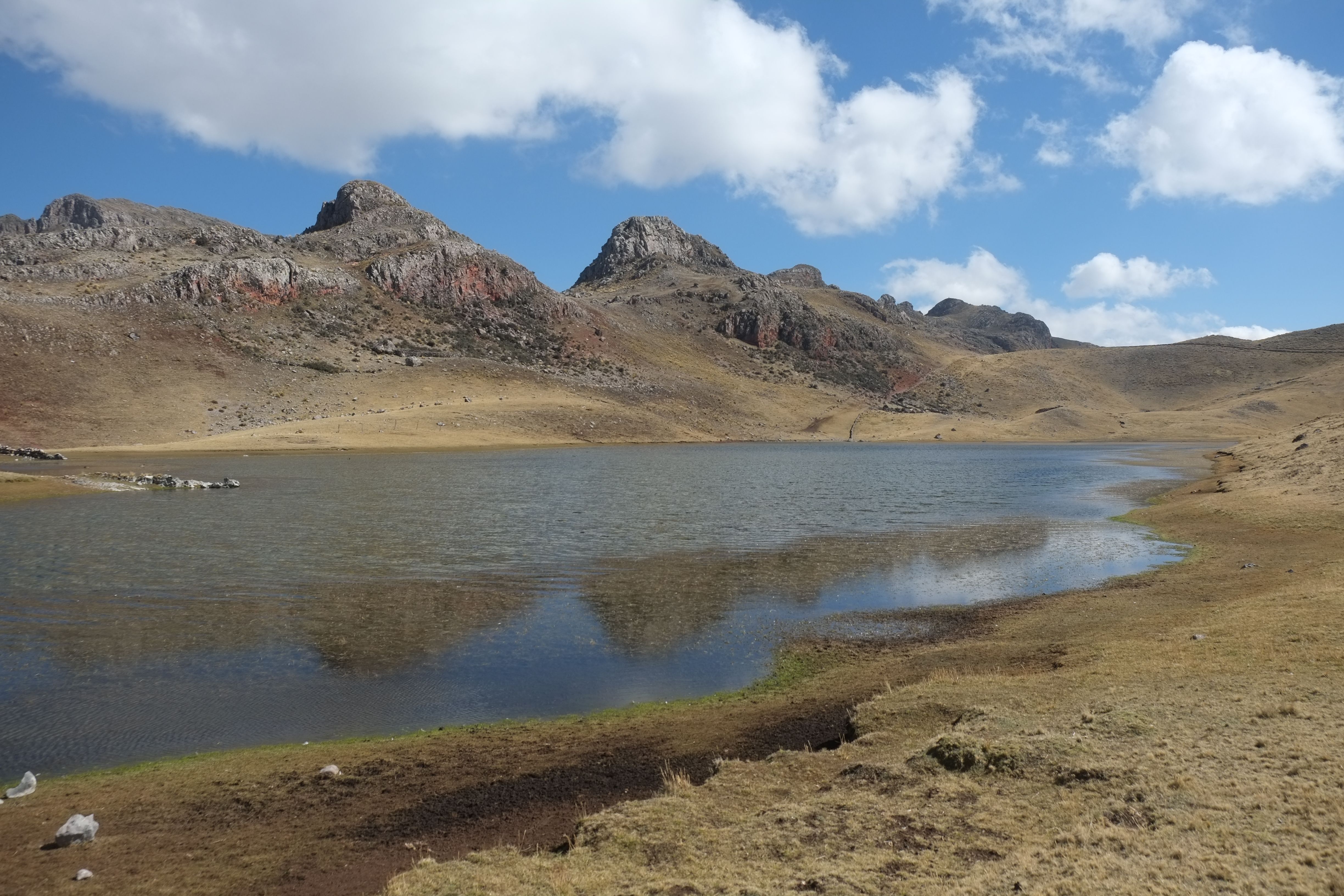 The first lake built in Quispillaccta, in the 1990s, to store water. Image by Dan Schwartz. Peru, 2019.