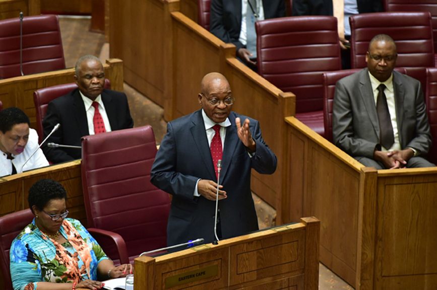 President Jacob Zuma speaks to Parliament in October about the marine economy. Courtesy: Republic of South Africa. South Africa, 2016.
