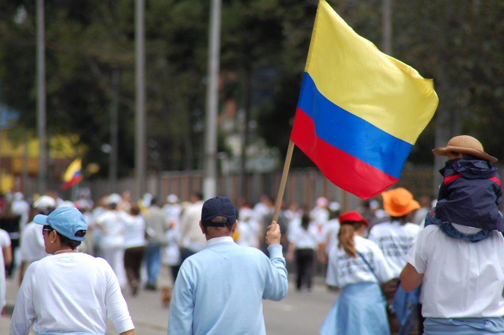 An anti-FARC demonstration. Image by AlCortés / Creative Commons. Colombia, undated.