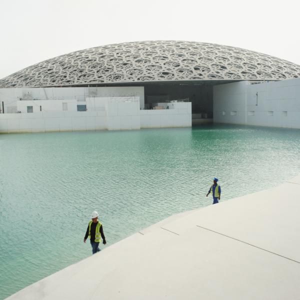 The Louvre Abu Dhabi, on Saadiyat Island. The opening of the museum, originally scheduled for 2013, has been postponed until next year. Image by Knut Egil Wang. UAE, 2016.
