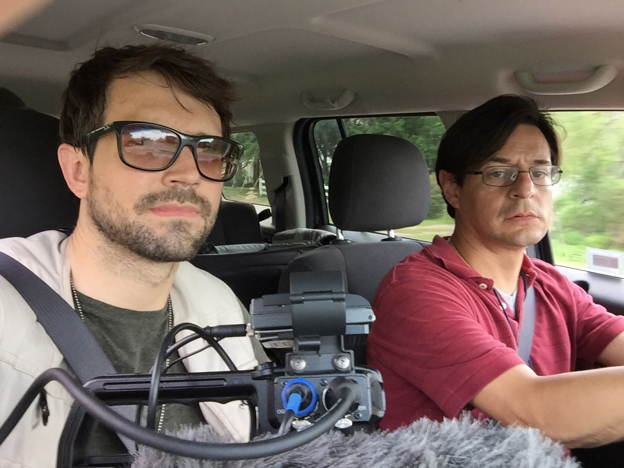 Todd Wiseman and Julián Aguilar driving on Oklahoma Avenue in Brownsville, August 2017. Image by Todd WIseman. United States, 2017.