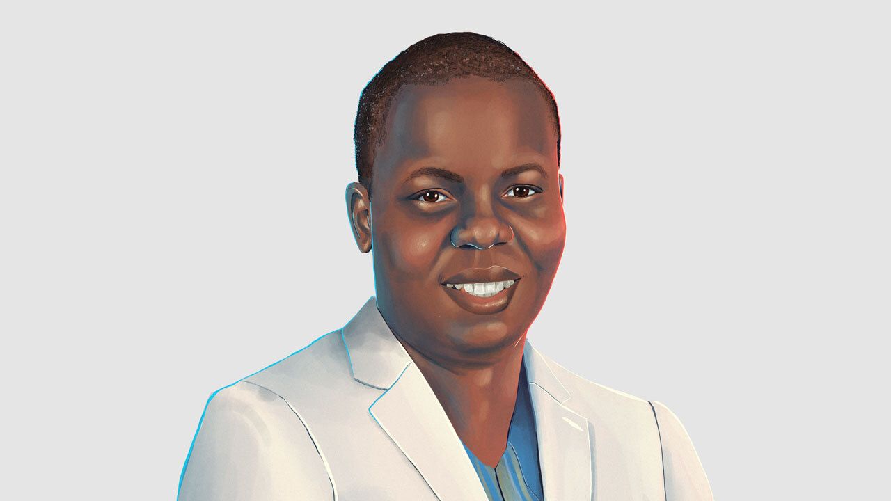 “We need scientists who are in Africa focusing on African problems,” says Edwine Barasa of the Kenya Medical Research Institute–Wellcome Trust. Illustration by Katty Huertas / Science Magazine.
