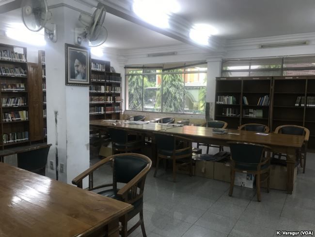The library at the Islamic Cultural Center in South Jakarta, Indonesia. It includes an extensive library of Shia texts in Bahasa Indonesia. Image by Krithika Varagur. Indonesia, 2017. 