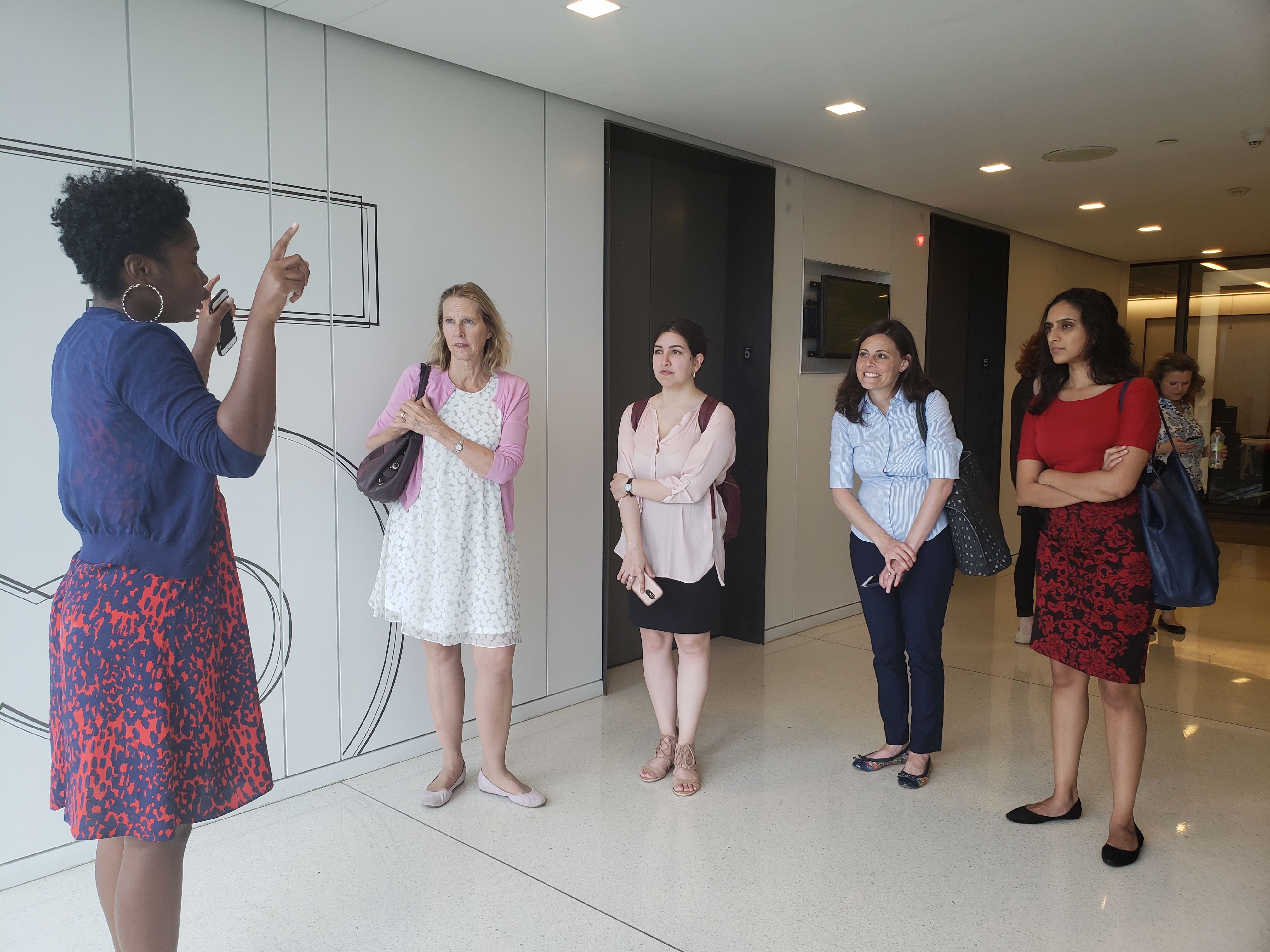 Student fellows tour NPR and view studios, the newsroom, and the famous Tiny Desk. Image by Kayla Sharpe. Washington, D.C., 2018.