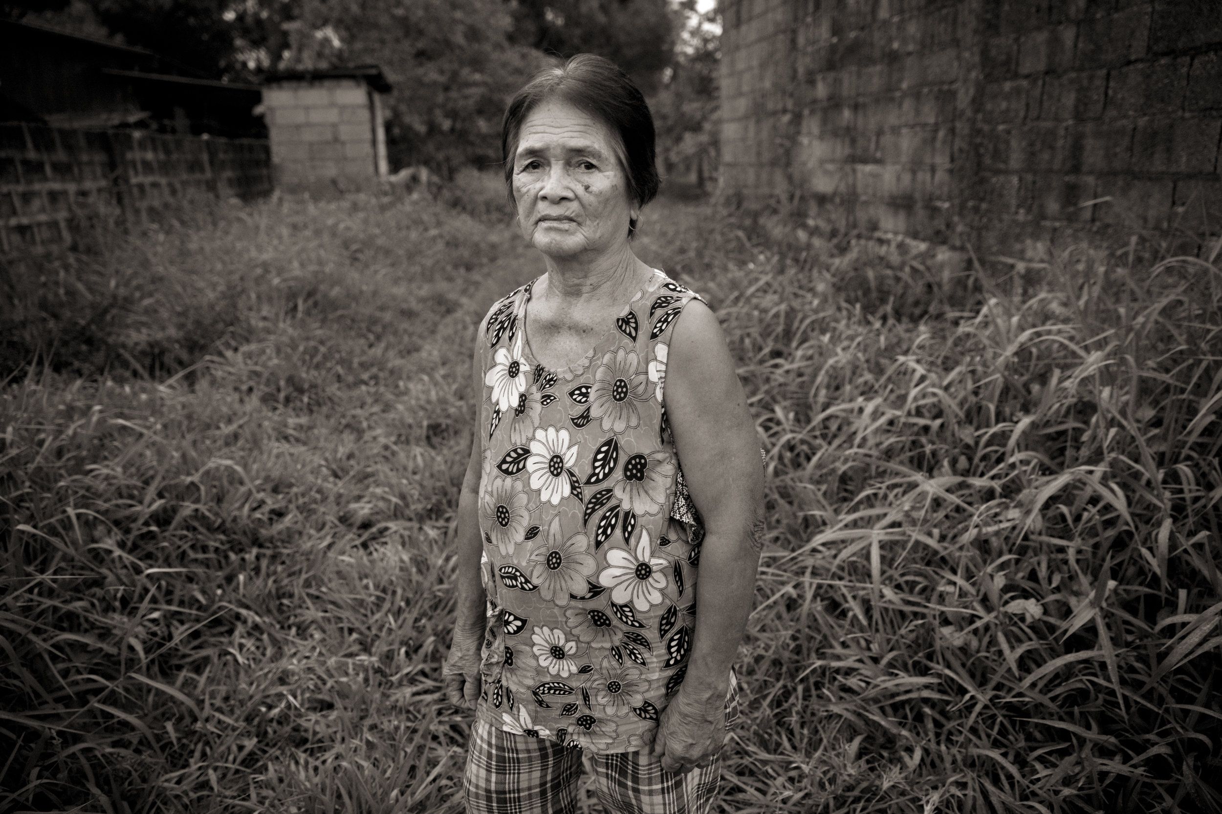 Francia Aga Buco was one of the more than 100 girls and women who were marched to the Red House in Pampanga province and raped by Japanese soldiers. She was then 14. Image by Cheryl Diaz Meyer. Philippines, 2019.