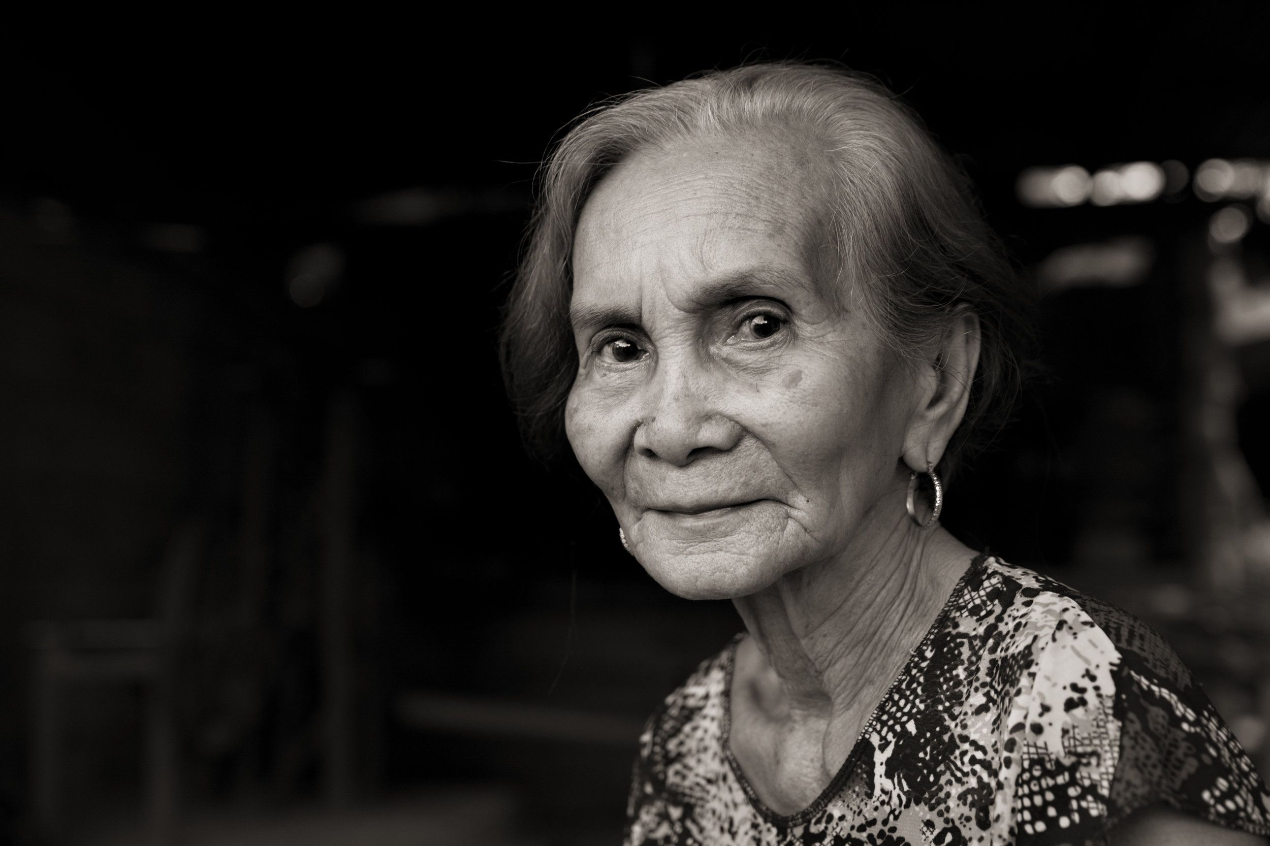 Januaria Galang Garcia is frail and suffers from dementia. On Nov. 23, 1944, she and her mother were among the more than 100 girls and women raped by Japanese soldiers. Garcia was 14. She would later marry and have eight children. Image by Cheryl Diaz Meyer. Philippines, 2019.