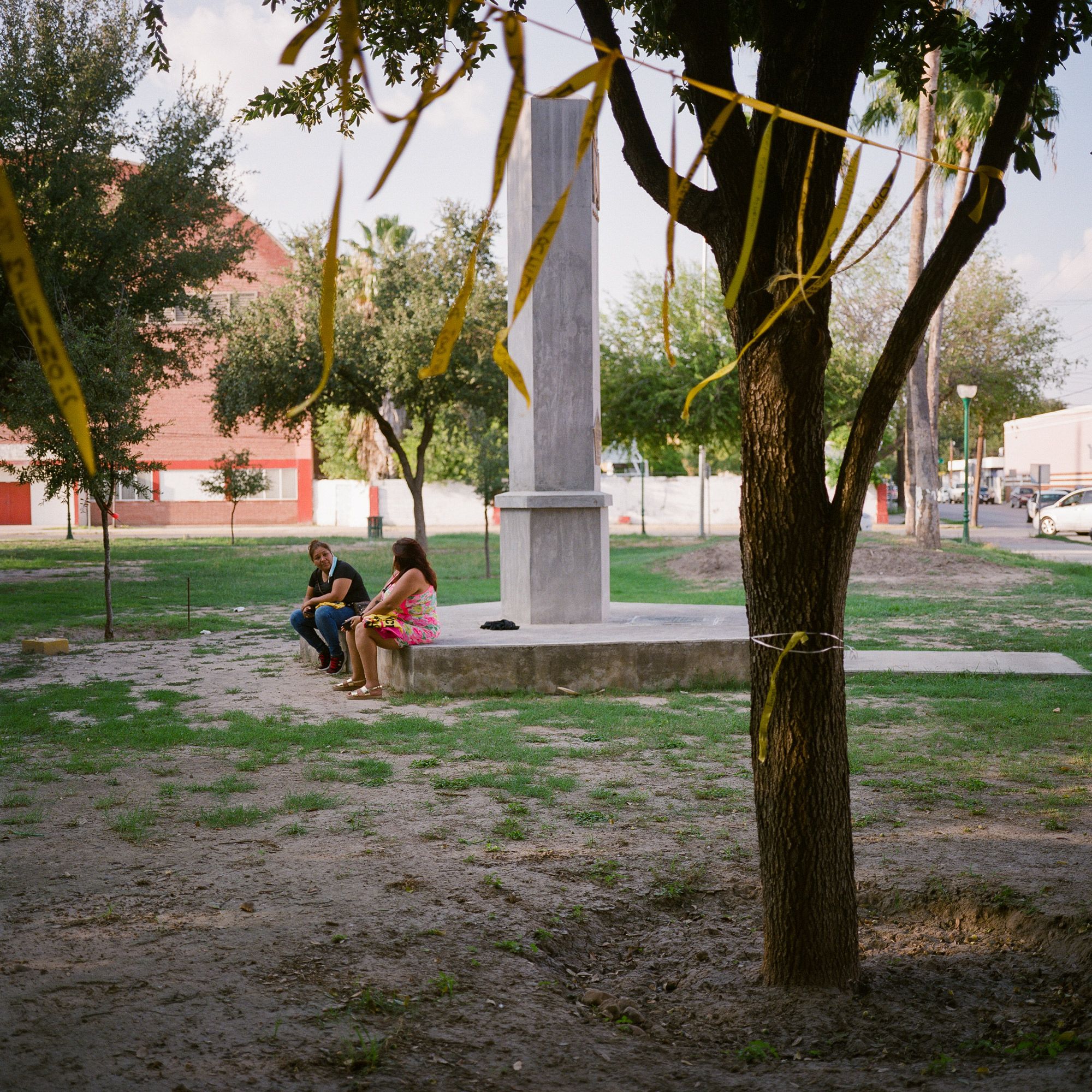 A memorial for those kidnapped is seen in Plaza Palabra. Image by by Christopher Lee. Mexico, 2020.