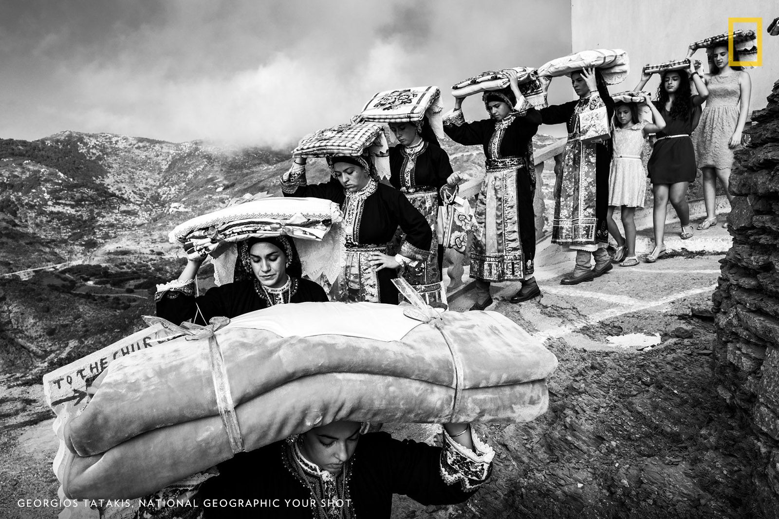 Transportation of the groom’s dowry to the bride’s place in August 2016. Pre-wedding traditional custom in Olymbos, South Aegean. Image by Georgios Tatakis. Greece.