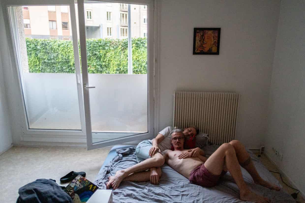 Faced with increasing levels of abuse in their hometown of Odessa, Ukraine, Sergi and his boyfriend Igor moved to Besançon, France. Igor had been attacked at a Pride march in Odessa, an incident that left him with head wounds and needing glasses. He and Sergi were chased in the streets in their home town by men shouting, ‘Death to faggots!’ and they began receiving death threats. Image by Bradley Secker. France, 2020.