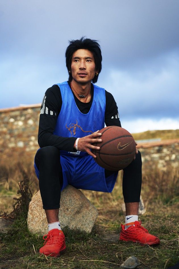 Dugya Bum, who is the best player on the Norlha basketball team. Image by An Rong Xu. Tibet, 2018.