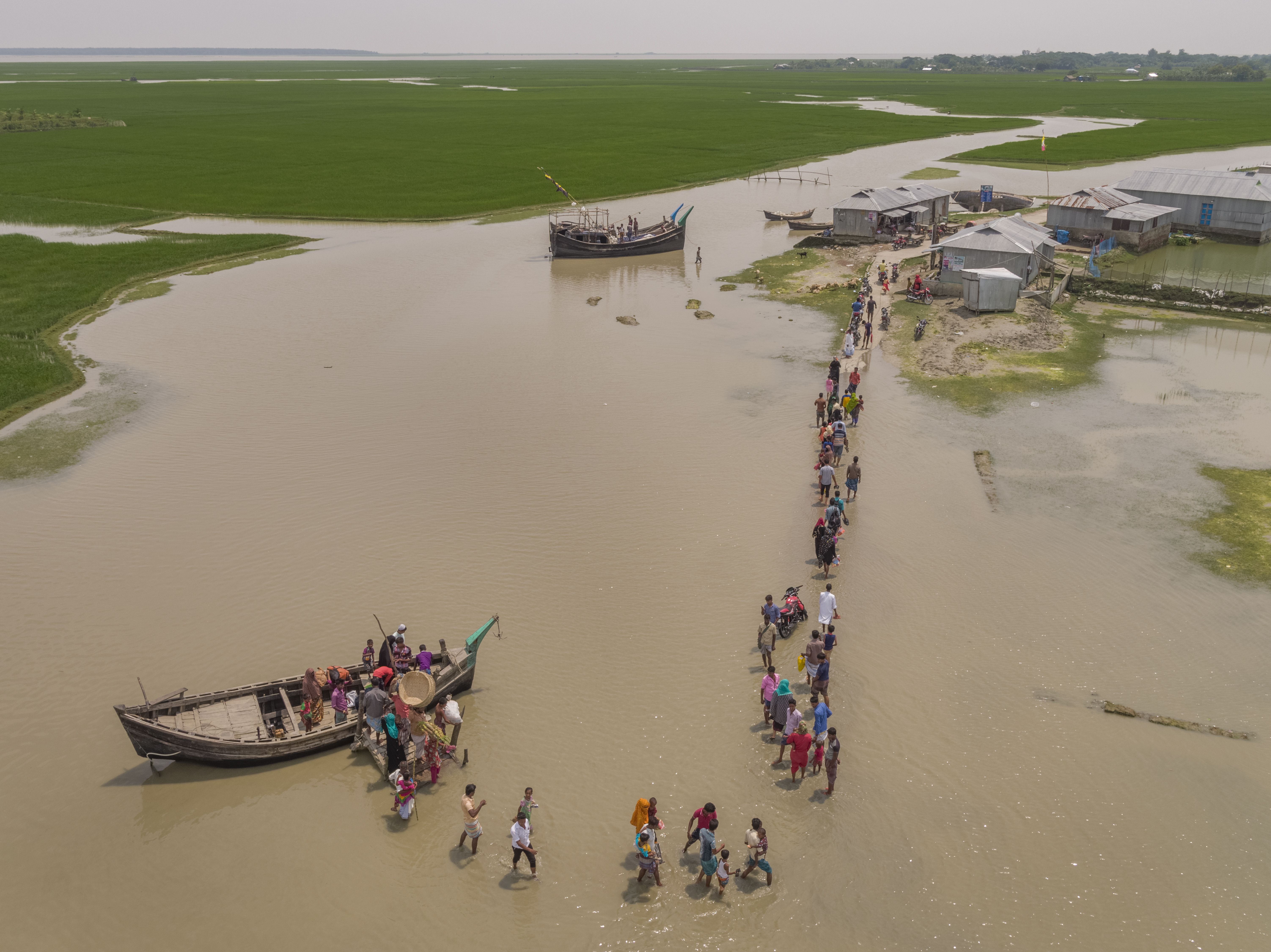 Last year’s monsoons, which typically run from June through September, were the worst in 40 years, and more than eight million Bangladeshis were affected by the devastation. At least 145 people died, an estimated 307,000 people were forced into emergency shelters, 700,000 homes were damaged or destroyed and about a third of Bangladesh was submerged. Areas along the Bay of Bengal, long prone to chronic flooding, have become increasingly uninhabitable. Scientists believe that a sharp rise in the bay’s surface temperature is why Bangladesh has suffered some of the fastest sea-level rises in the world. Some project a five-foot rise by 2100, which could displace 50 million people. Image by George Steinmetz. Bangladesh, 2017. 