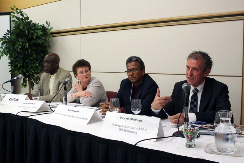 At the launch of the first comprehensive assessment of the water and sanitation sector, an expert panel convened to offer their perspective and answer questions. &nbsp;Photo by Marvin T. Jones &amp; Associates.
