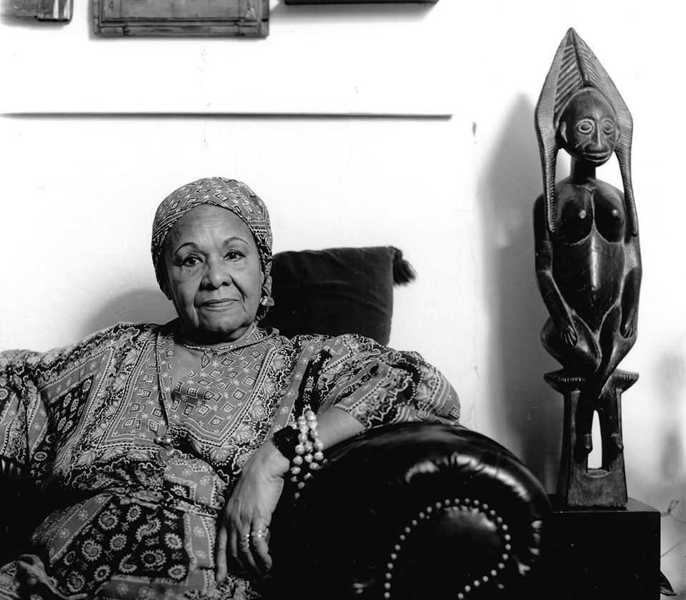 Katherine Dunham at home in East Louis in the mid 1980s. Image courtesy of Missouri Historical Society Collections. United States, undated.