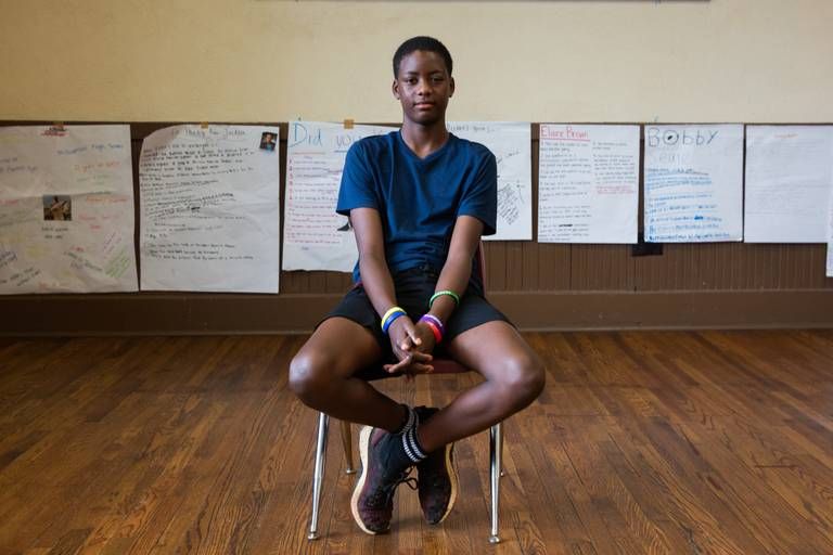 Ty’reese Johnson, a freshman at Myers Park, is one of the many children across North Carolina that lacks access to the internet in their home. This upcoming school year he will rely on the Grier Heights Community Center for internet access. Image by Jessica Koscielniak. United States, 2020.