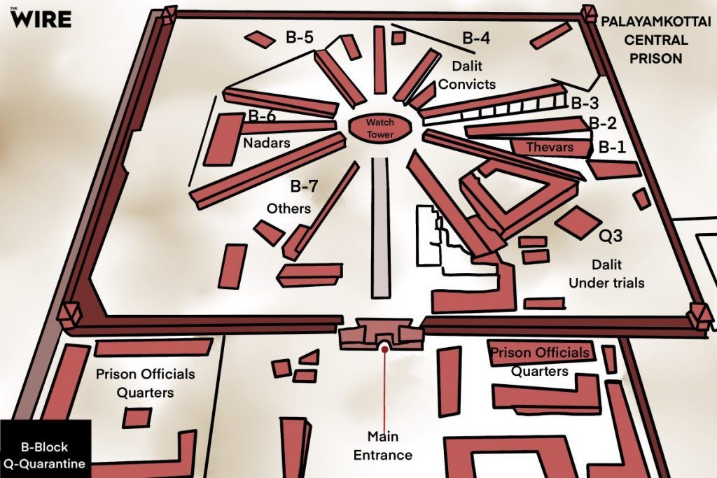 A map of the Palayamkottai prison. Illustration by Pariplab Chakraborty/The Wire.