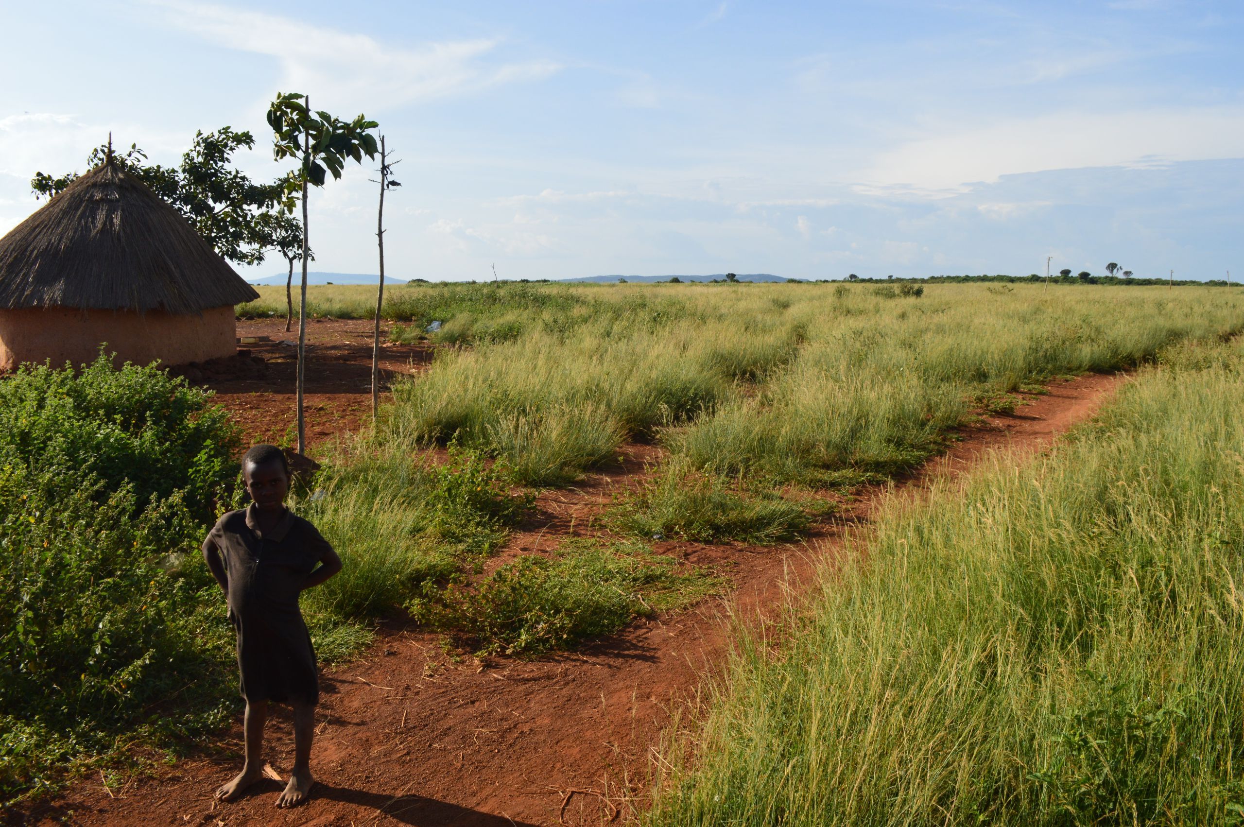 A child standing on the informal path leading out of Namugongo Village. Image by Annika McGinnis. Uganda, 2019.