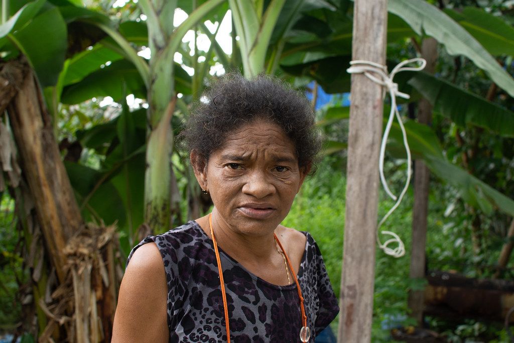 Quilombo leaders like Dona Maria do Socorro worry the twin impacts of heavy metal exposure and Covid-19 could wipe out their community, especially their elders who are repositories of their traditional knowledge and history. Image by Cícero Pedrosa Neto. Brazil, undated.