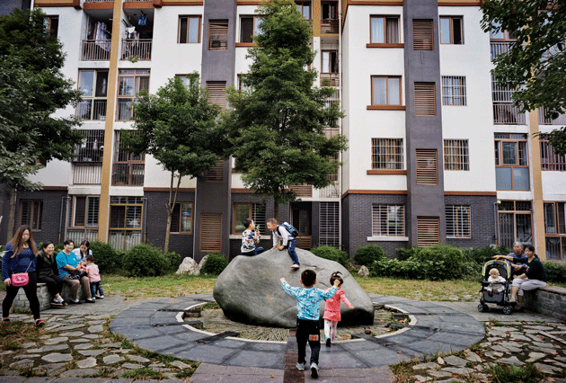 A courtyard in New Beichuan. Image by Sim Chi Yin/VII Photo. China, 2015.