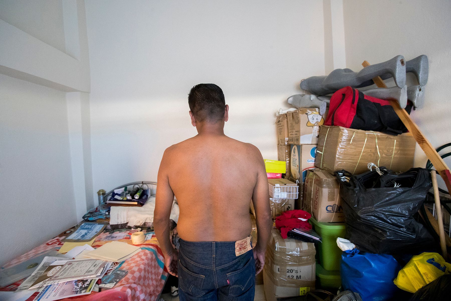Jorge was extorted, kidnapped and beaten by criminal organizations after being deported to Guerrero. Now he lives in hiding in the neighboring state of Morelos. Image by Omar Ornelas/The Desert Sun. Mexico, 2019.