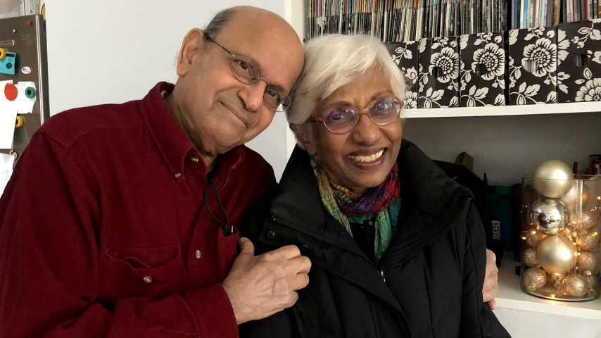 Indira and Bala Pillay in Dec., 2018, one month before their 50th wedding anniversary. Image courtesy of Kavita Pillay/WGBH News.