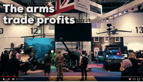 Stop DSEI 2019. Campaign Against the Arms Trade. Image from YouTube, Matt Kennard. United Kingdom, 2017.