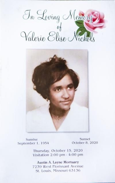 Charles Roberts keeps a program from Valerie Nichols’s Oct. 15, 2020 funeral. Roberts was a close friend and co-worker of Nichols’. “She was an angel,” Roberts said. “She was one of those kind of people that you don’t meet often in life.” Image by Cheyenne Boone. United States, 2020.