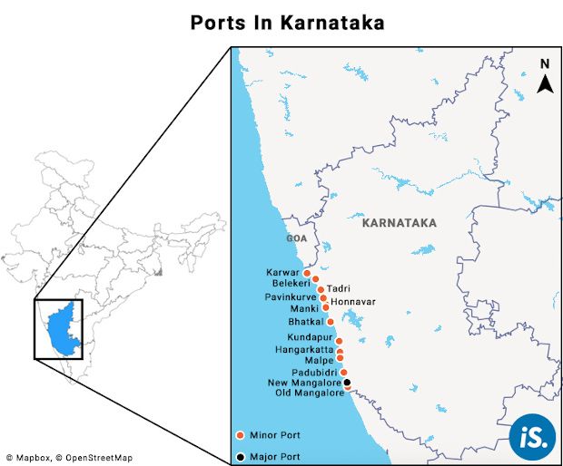 Source: Department of Ports & IWT of the Government of Karnataka. Map courtesy of IndiaSpend.