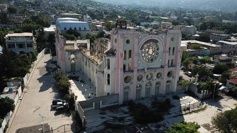 The Notre-Dame Cathedral in Port-au-Prince was destroyed by Haiti’s Jan. 12, 2010, earthquake. A decade later it still has not been rebuilt and stands as a reminder of the slow pace of the recovery. Image by Jean Marc Hervé Abélard. Haiti, 2019.