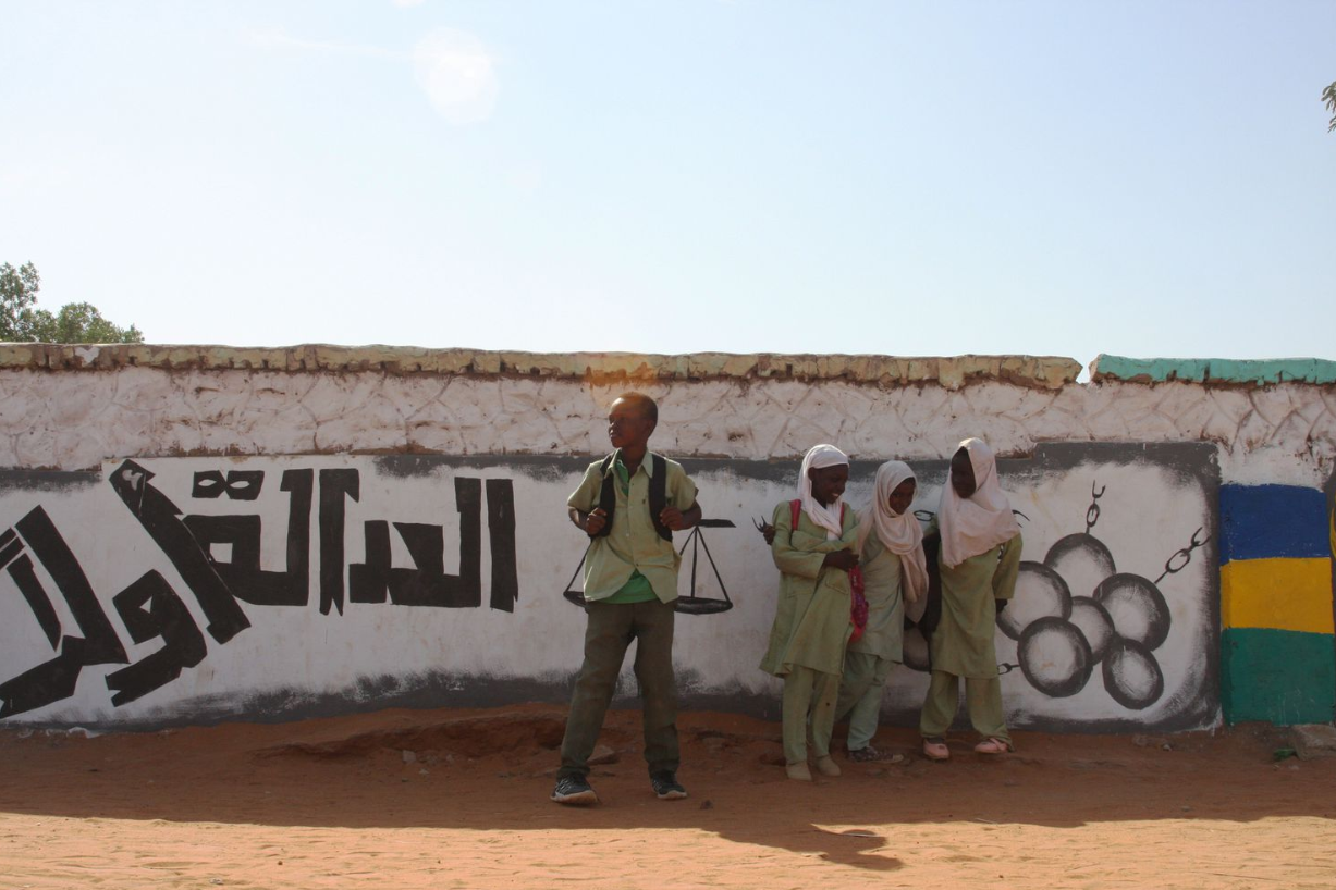 Students at Abdulbari’s old elementary school in Sudan. Image by Rebecca Hamilton. Sudan, 2019.