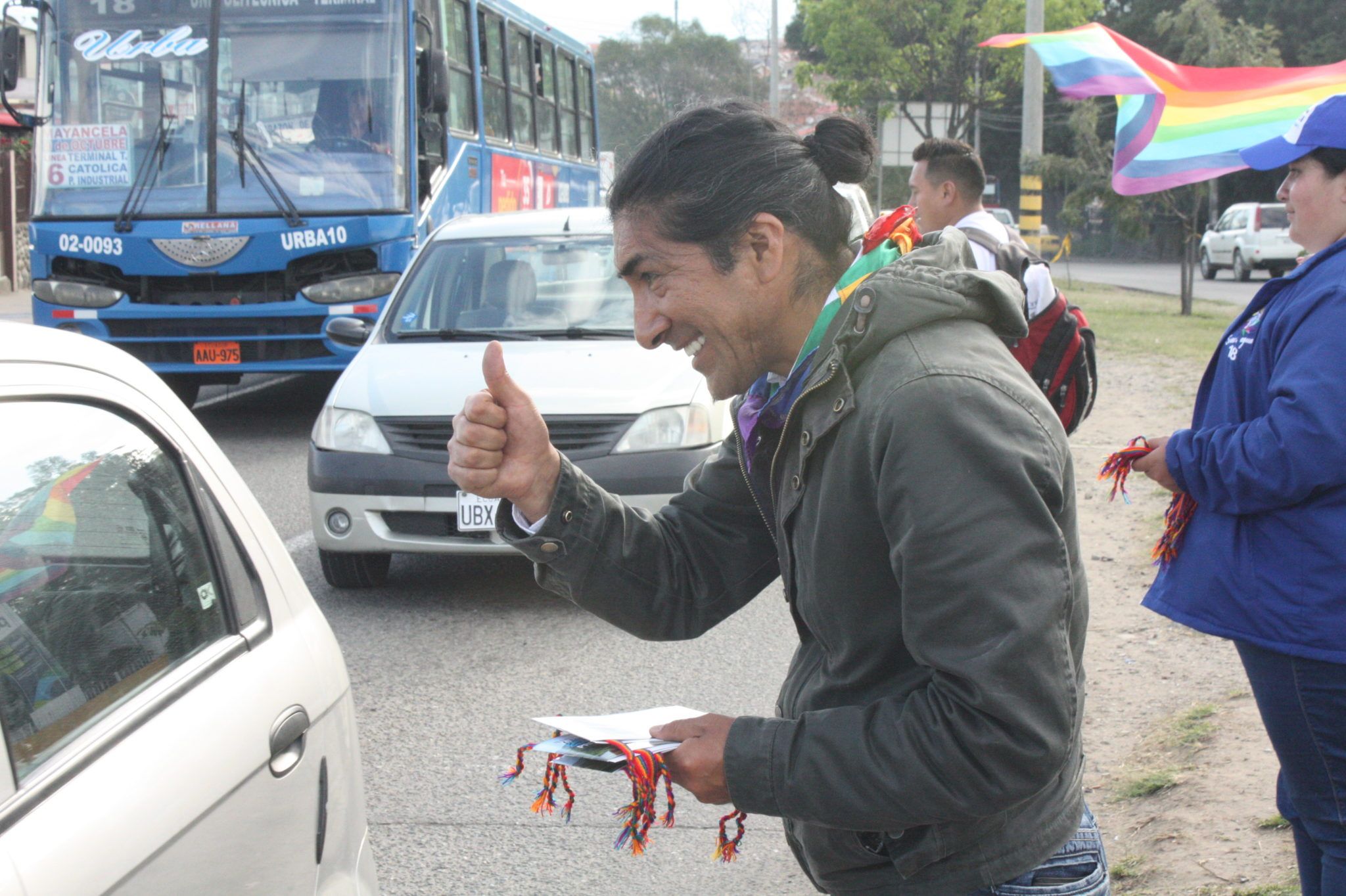 The victory of the lawyer of Río Blanco, Yaku Pérez, in the elections to provincial prefect of Azuay were a political surprise in Ecuador. Image by Andrés Bermúdez Liévano. Ecuador, 2019.