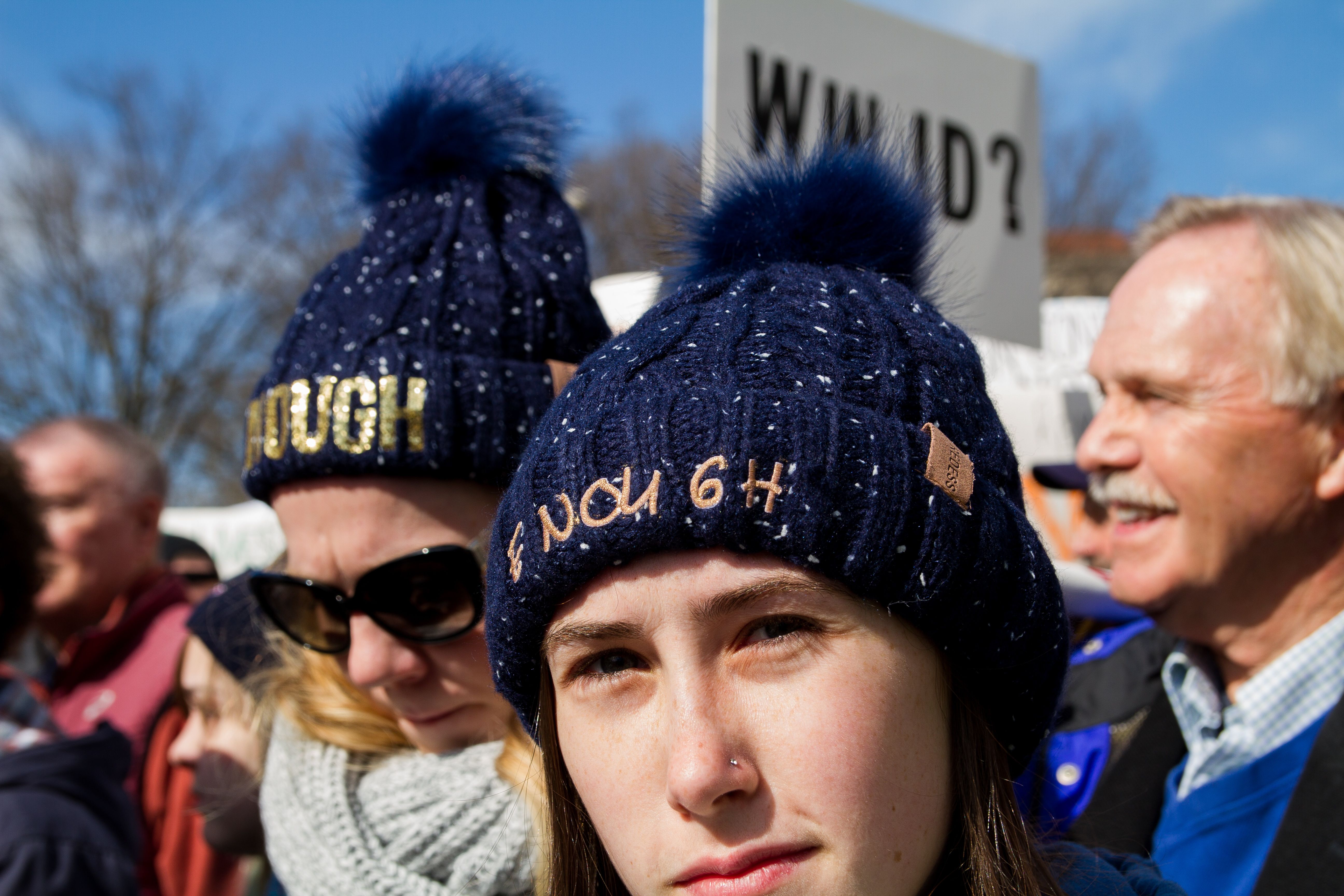 "Enough is enough" is a popular slogan tied to the March For Our Lives movement. Image by Alyssa Sperrazza. United States, 2018.
