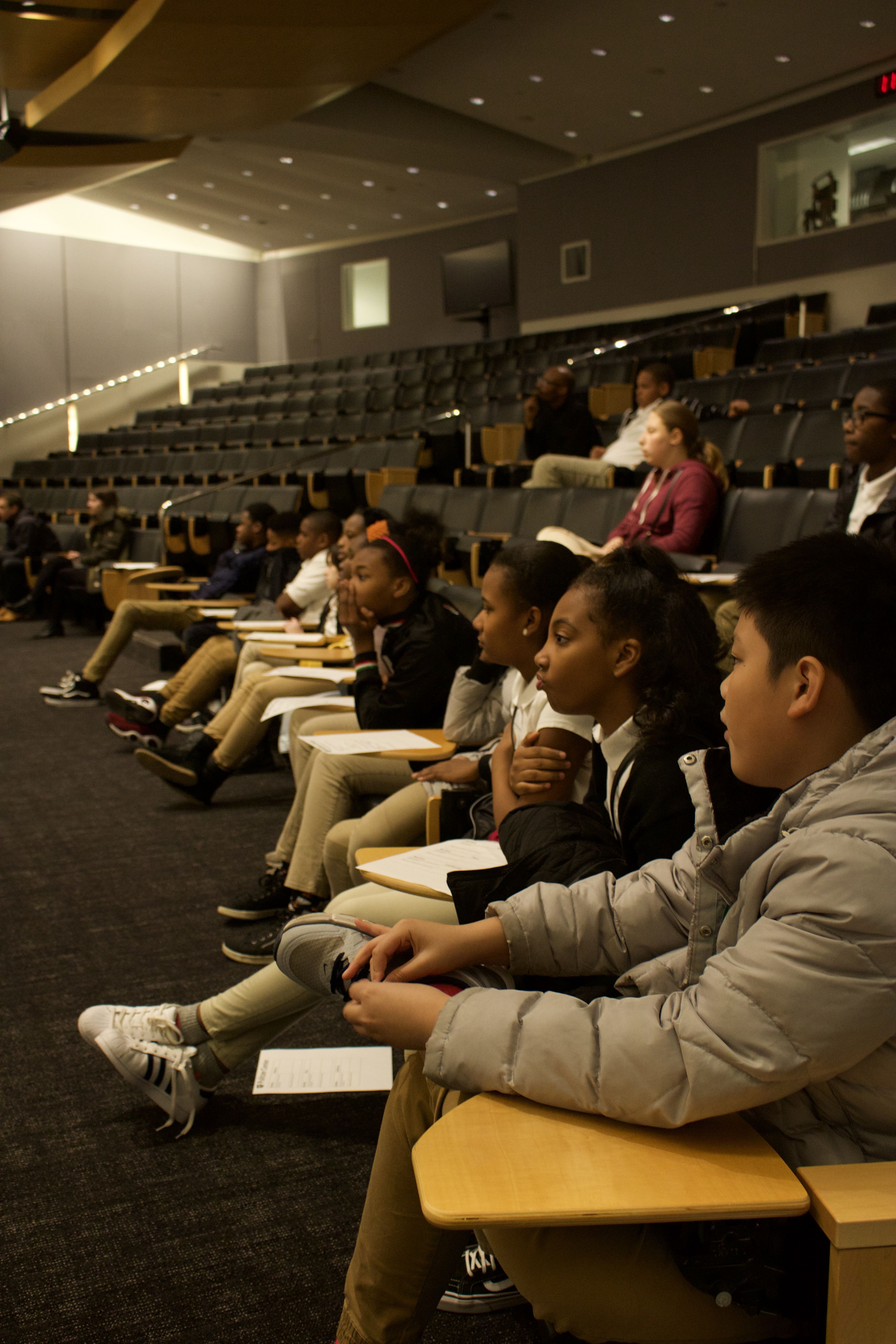 Students had a Q&A time with the panelists and journalists before and after the screening. Image by Alyssa Sperrazza. United States, 2018.