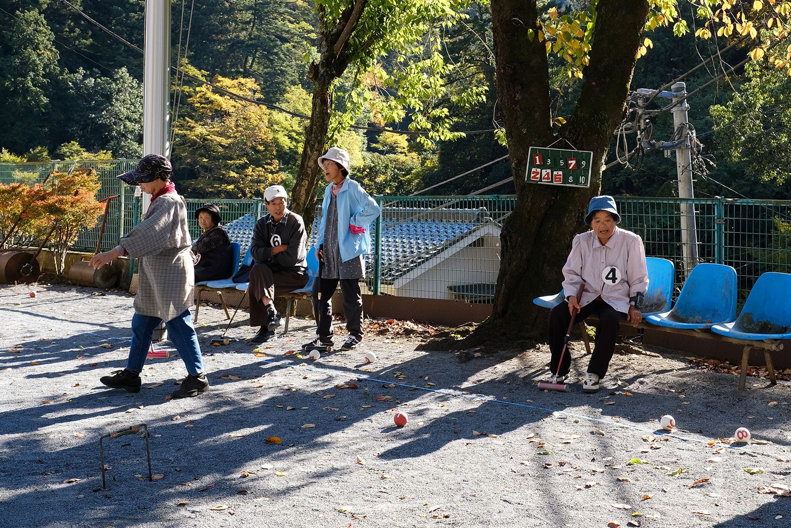These Okutama locals regularly meet to play gate ball. Image courtesy of Emiko Jozuka. Japan, 2018.