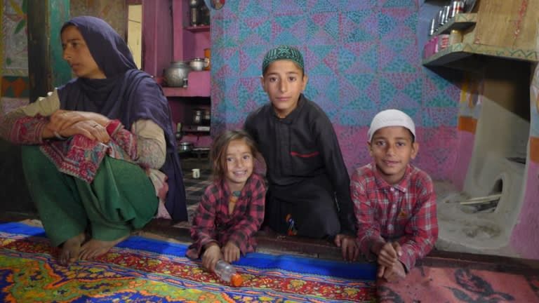 Now in her late 20s, Najma Jan has three children, ages 7, 5 and 9: "I have given birth to three children in a span of seven years and my body is too weak now to produce another child." Image by Safina Nabi. Kashmir, 2020.
