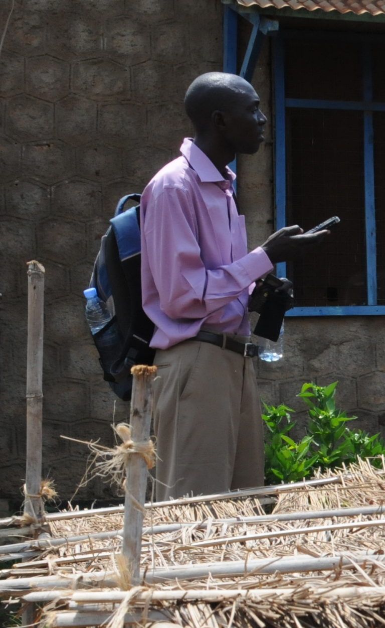 Journalist Lagu Joseph Jackson at work. Image by Lagu Joseph Jackson. South Sudan, undated.