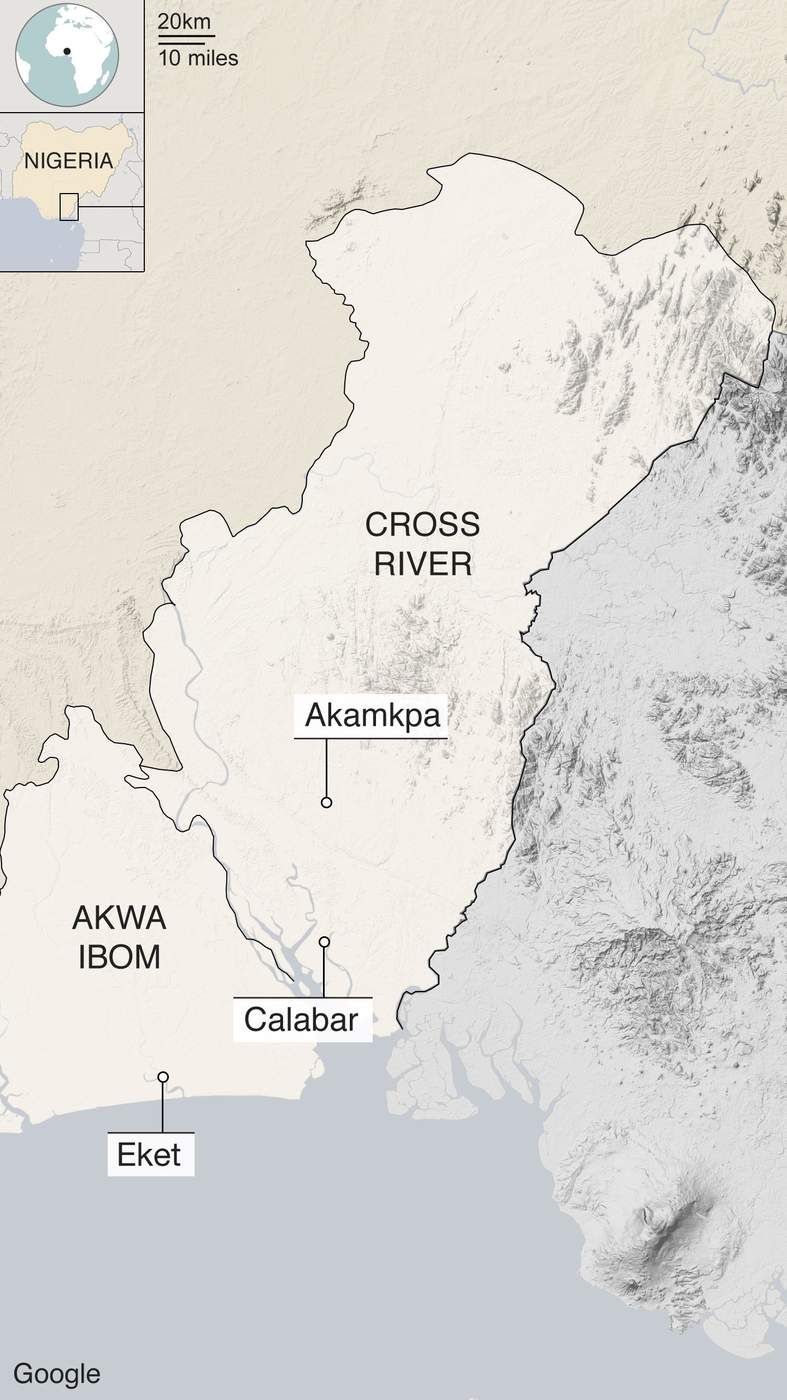 Google map. Nigeria, 2018. 