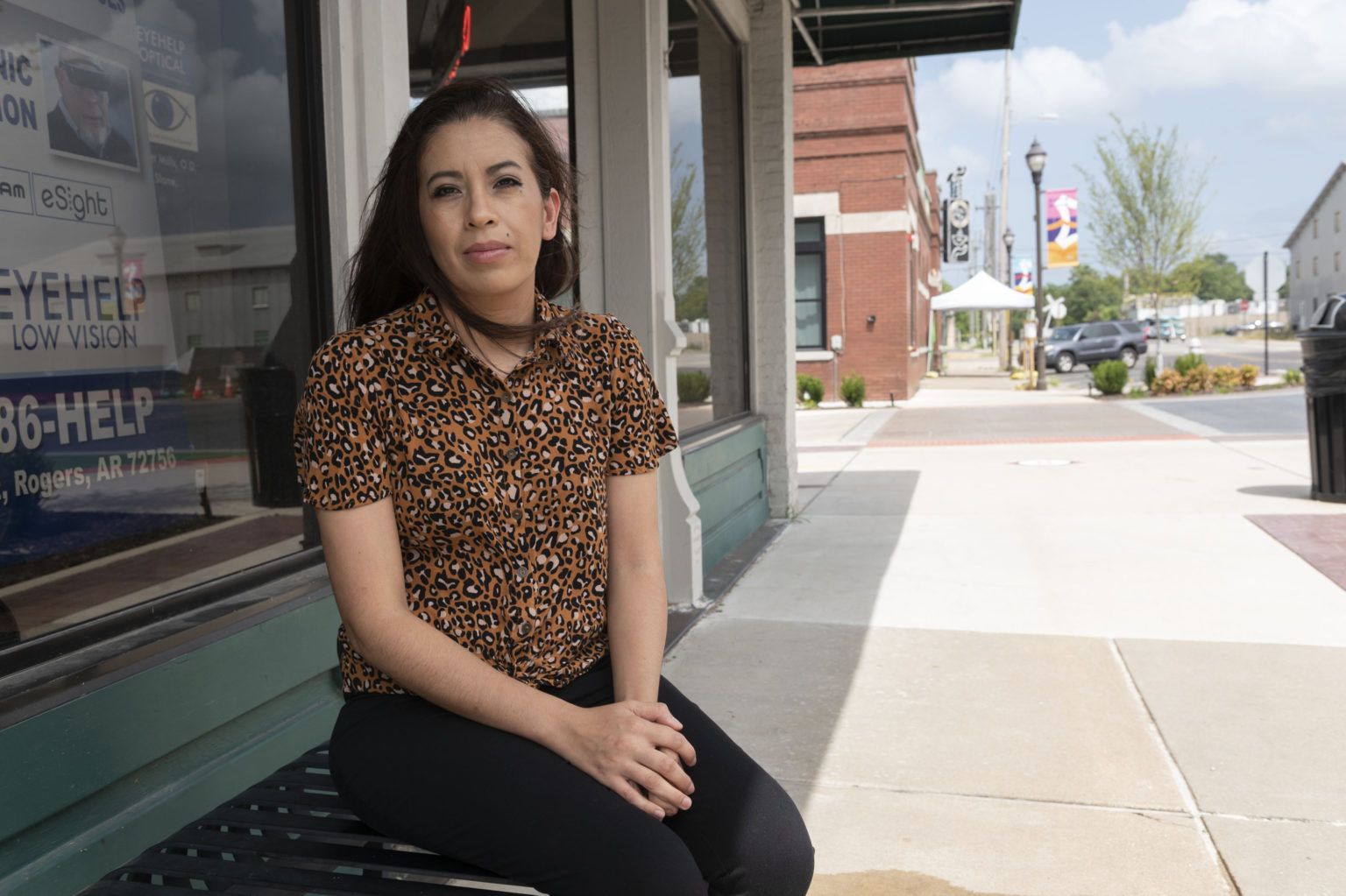 Maria Romero's mother is one of over 4,000 poultry workers to be diagnosed with coronavirus in Arkansas. June 28, 2020. Image by Spencer Tirey, For The Midwest Center for Investigative Reporting. United States, 2020.
