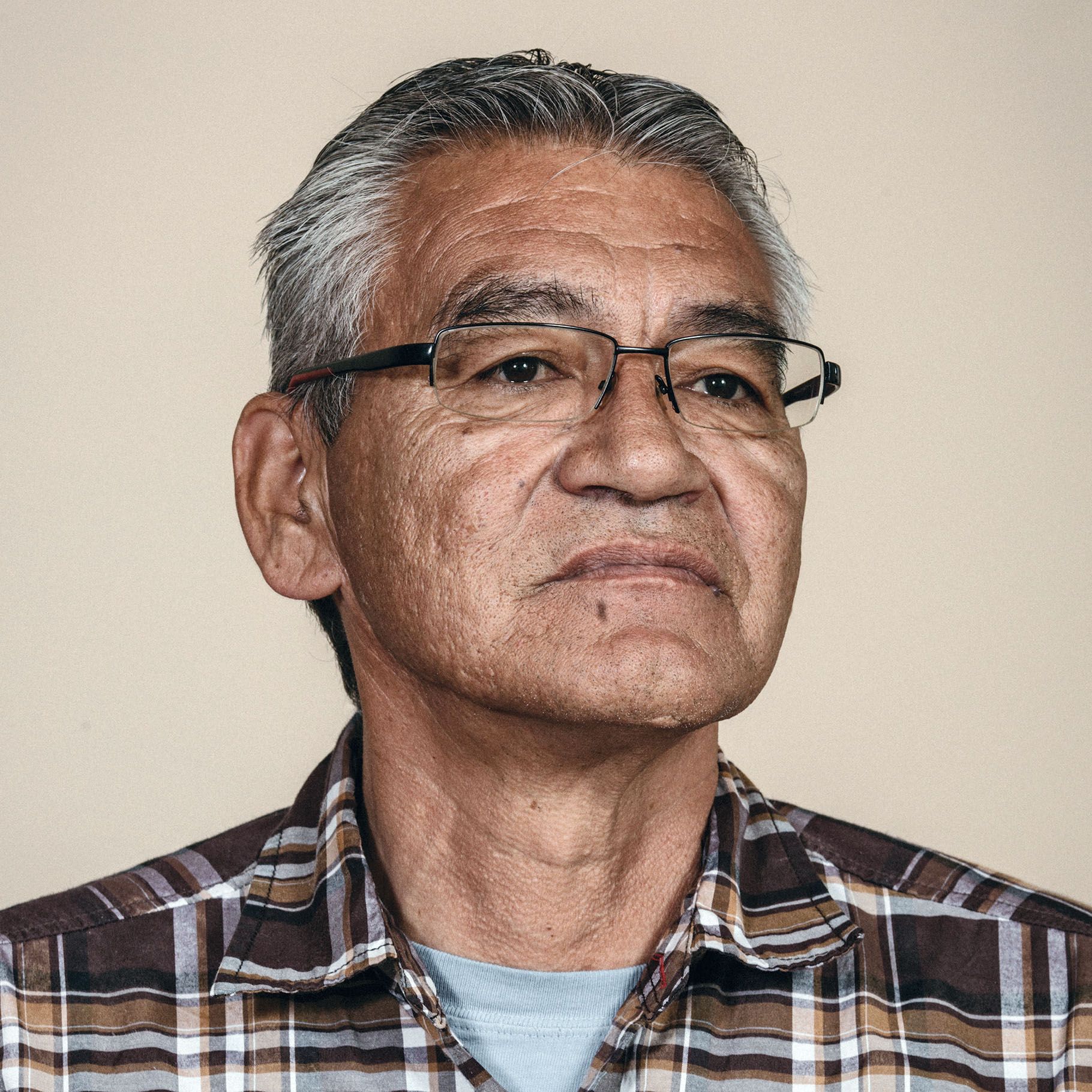 Chief John Ridsdale of the Wetsuweten, one of the groups that fought the British Columbia government over control of local resources, in May 2016. Image by Jim McAuley. Canada, 2016.