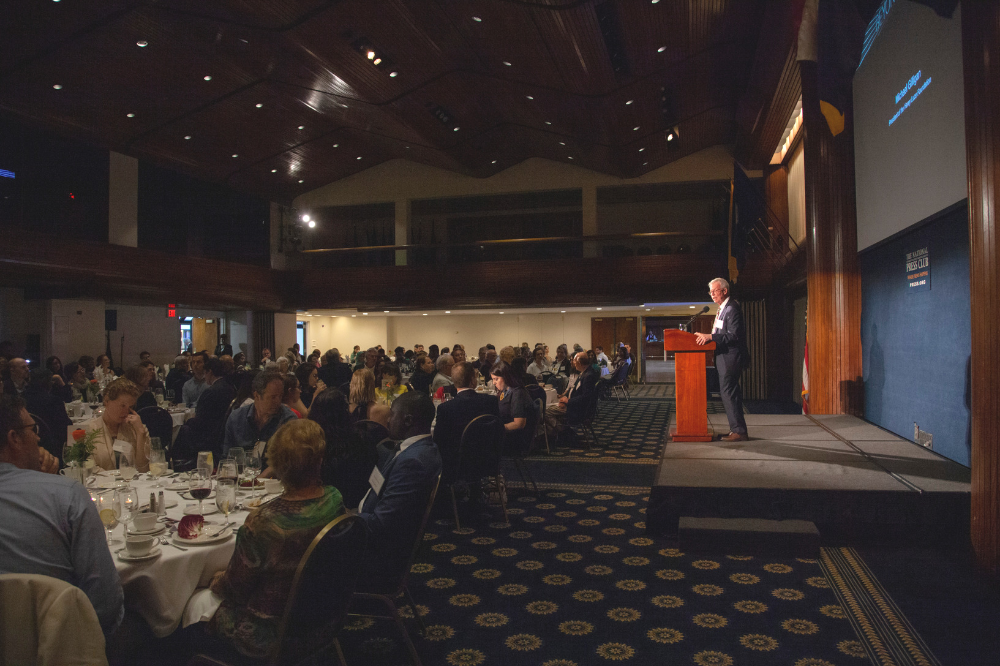 Michael Gilligan, Director of the Luce Foundation, emphasizes the strength of the partnership between the Pulitzer Center and the Luce Foundation. Image by Jin Ding. United States, 2019.