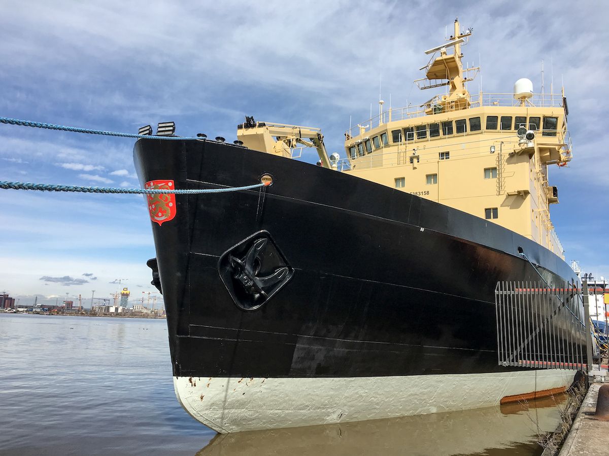 Polaris, a Finnish icebreaker. Image by Amy Martin. Finland, 2018.