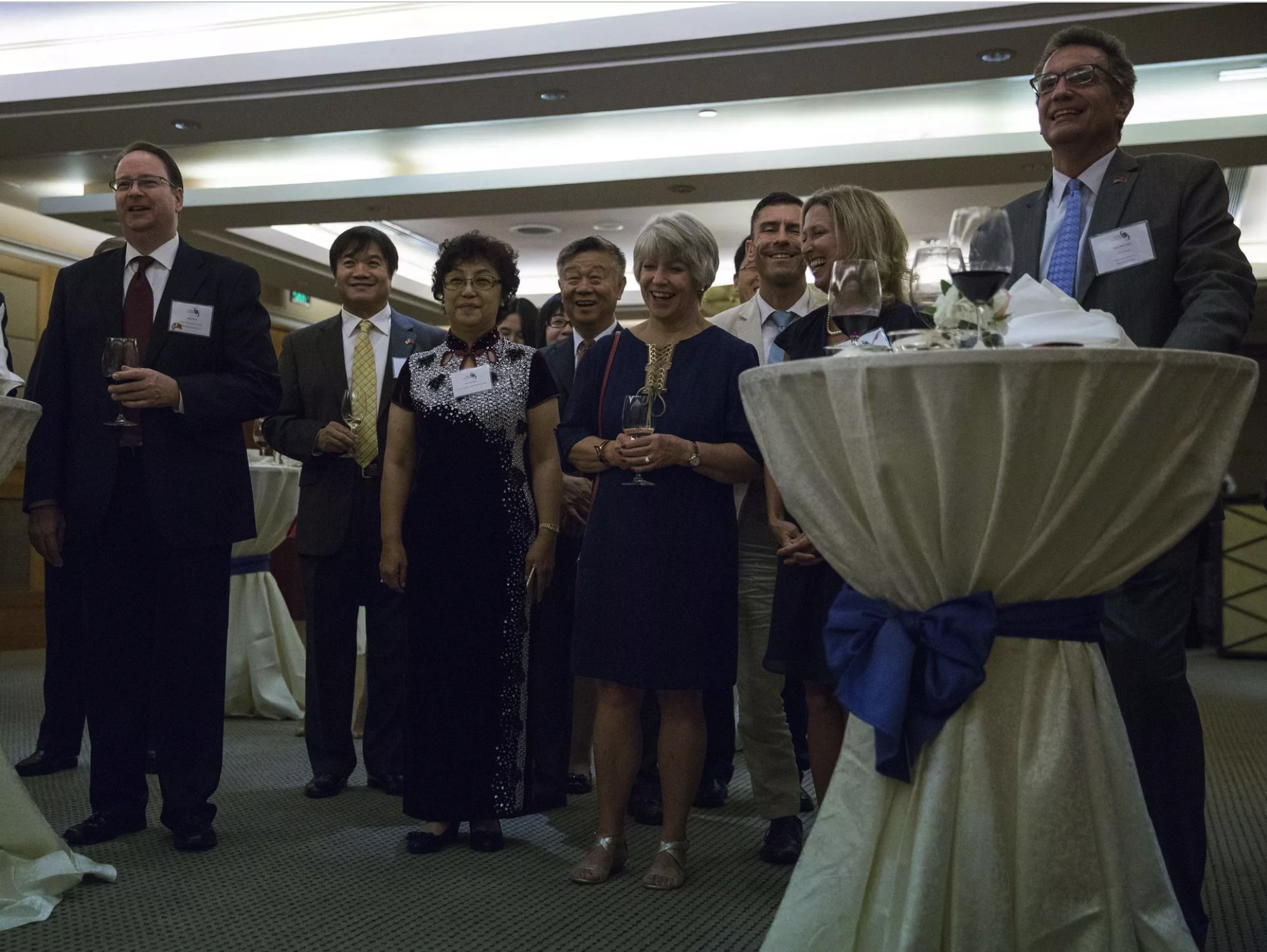 Iowans visiting and living in China attend a reception hosted by the Iowa Sister States organization on Wednesday, Sept. 20, 2017, in Beijing, China.  Image by Kelsey Kremer. China, 2017. 