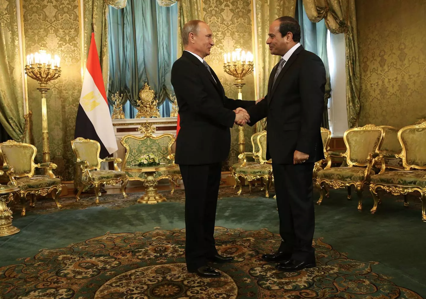 Russian President Vladimir Putin and Egyptian President Abdel Fattah el-Sissi during their talks in Moscow in 2015. It was Sissi’s third visit since taking office in 2012. Image by Sasha Mordovets. Russia, 2015. 