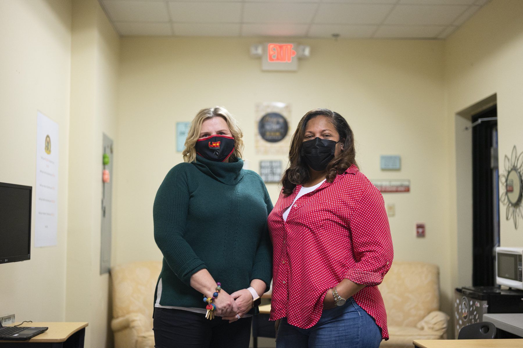 Pam Strobel and Kelly Hawkins, a behavioral therapist and an English teacher at Lake Charles College Prep respectively, have both noticed changes in the mental and emotional health of their students and fellow staff. Image by Katie Sikora. United States, 2020.
