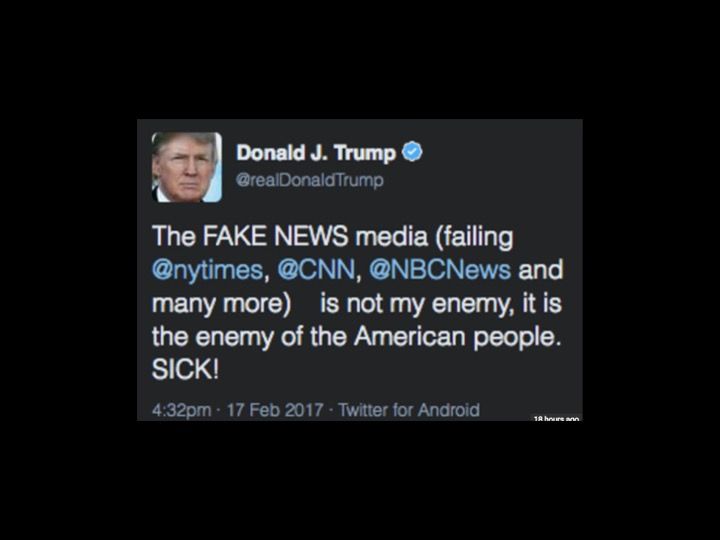 Trump's "FAKE NEWS" tweet.