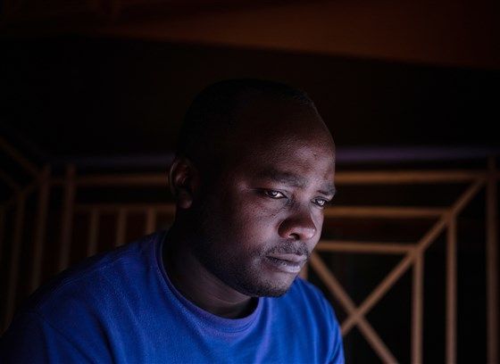 Harrison Munala and his family were evicted from their home in Nairobi, Kenya, in August. They are sheltering in a church while he tries to raise money to build a house. Image by Nichole Sobecki/NBC News. Kenya, 2020.

