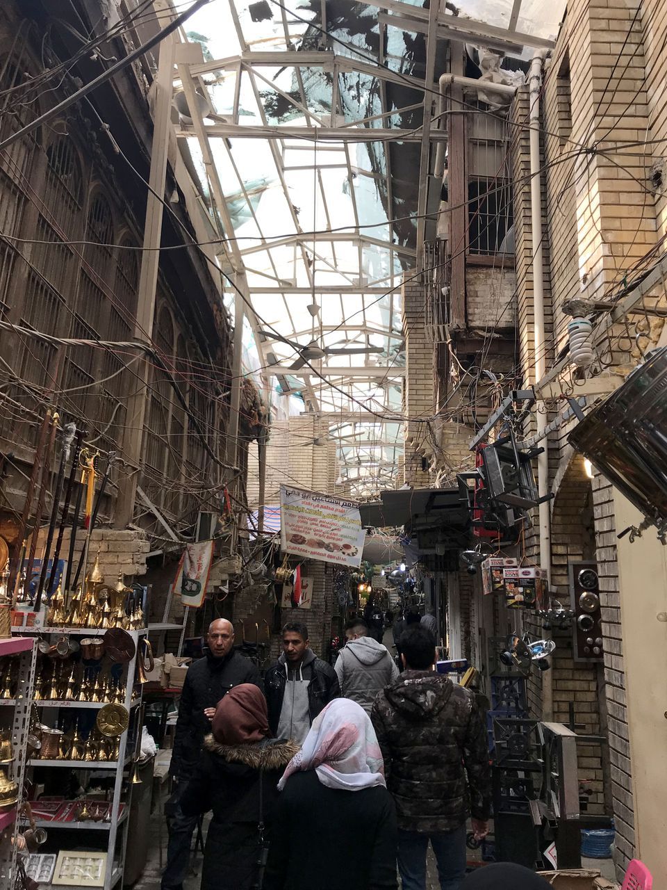The sword was purchased at a blacksmith's shop in this alley on Al Rasheed Street, Baghdad's oldest streets. Image by Zahra Ahmad. Iraq, 2019.