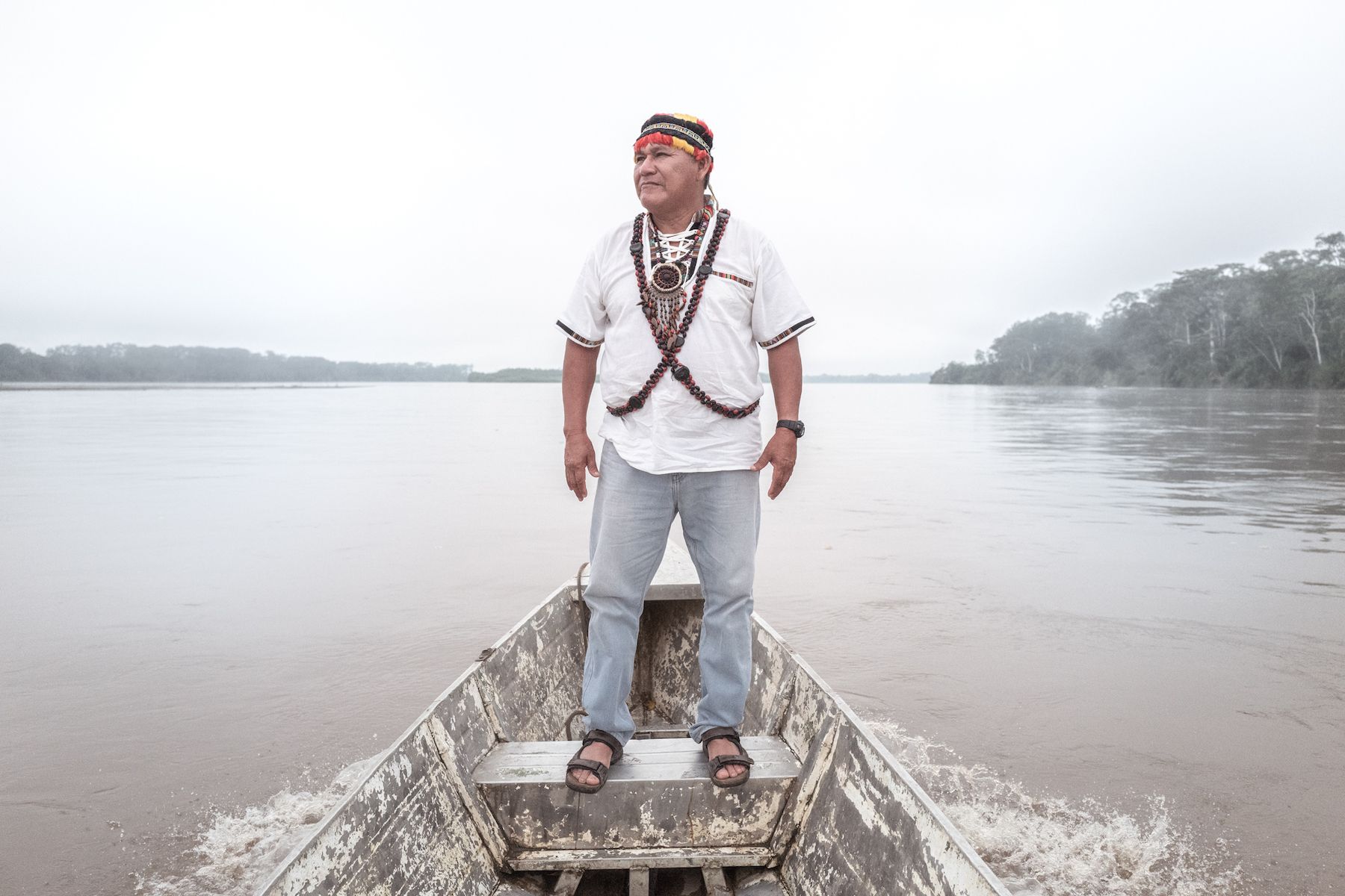 Wray Perez, president of the Wampís indigenous community. Image by Marcio Pimenta. Peru, 2019.