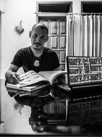 Human trafficking investigator Ruddy Soik. Image by Xyza Bacani. Indonesia, 2018.